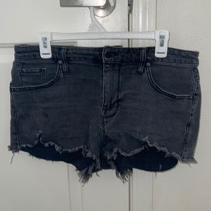 Black jean shorts